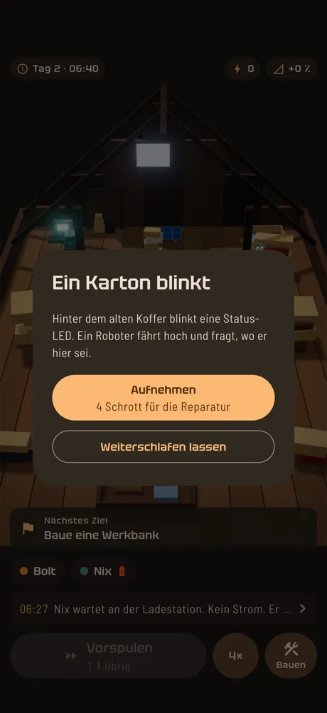 Entscheidung zu einem blinkenden Karton