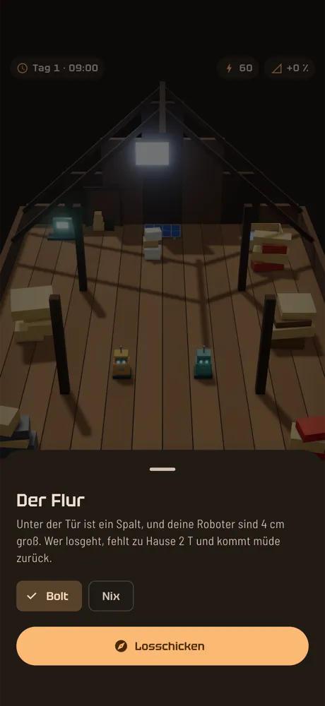 Ein Team für die Erkundung auswählen